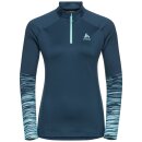 Odlo Sesvenna Graphic Mid Layer 1/2 Zip Women blue wing teal