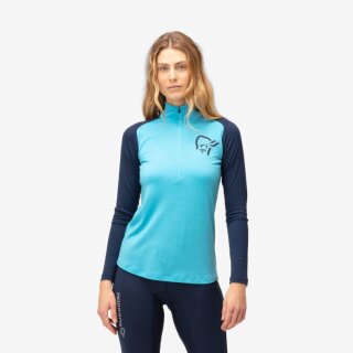 Norrona PureUll Zip Neck (W) aquarius/indigo night