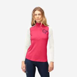 Norrona PureUll Zip Neck (W) honeysuckle/snowdrop