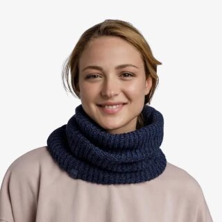 Buff Knitted & Fleece Neckwarmer jarn denim