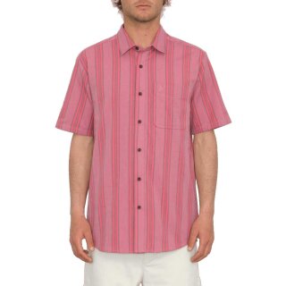 Volcom Newbar Stripe Shirt washed ruby