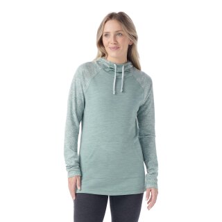 Smartwool Womens Thermal Merino Drape Neck Hoodie arctic green digi snow