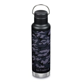 Klean Kanteen Edelstahl Isolierflasche Classic 592ml Loop Cap Black Camo