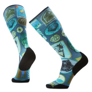 Smartwool Ski Targeted Cushion Explorer Print Otc deep navy