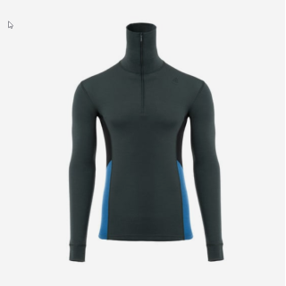 Aclima Warmwool Polo MS green gables / corsair / jet black