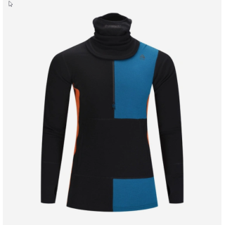 Aclima Warmwool Hoodsweater W/Zip MS jet black/corsair/gold flame