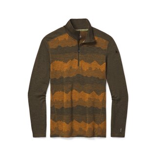 Smartwool Men´S Merino 250 Baselayer Pattern 1/4 Zip Boxed military olive mountain scape